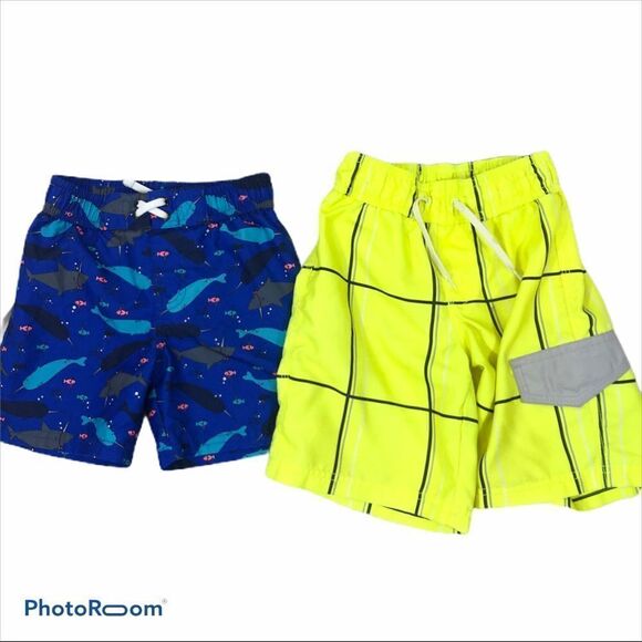 Lot of two Pairs of Boys 4T Swim Trunks - Picture 1 of 8